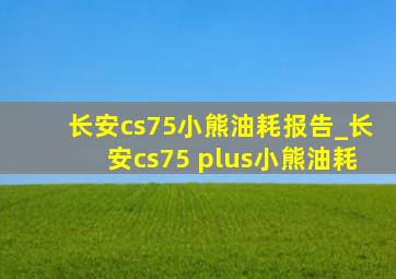 长安cs75小熊油耗报告_长安cs75 plus小熊油耗